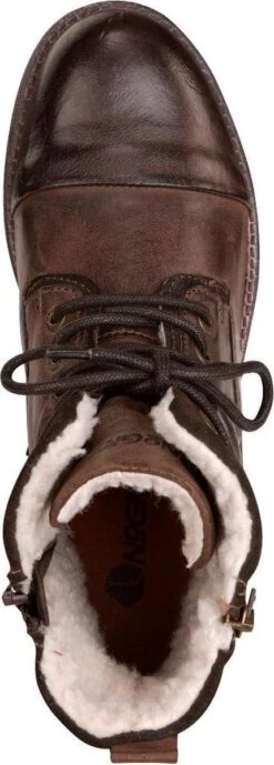 NoGRZ P.Post - Dames Leren Enkellaars - Winter Veterboots - Wol Gevoerd - Donkerbruin - Maat 42 -Skechers Verkoopwinkel 430x1200 4