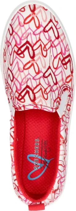 Skechers Poppy Graffiti Heart Instappers Wit - Dames - Maat 40 -Skechers Verkoopwinkel 437x1200