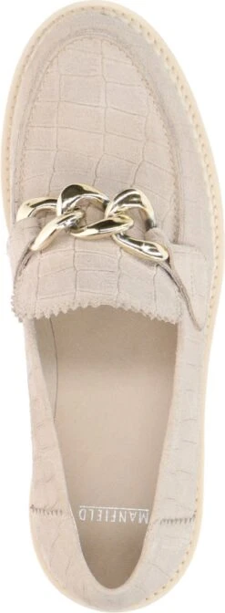 Manfield - Dames - Beige Suède Loafers Met Chain - Maat 40 -Skechers Verkoopwinkel 441x1200 4