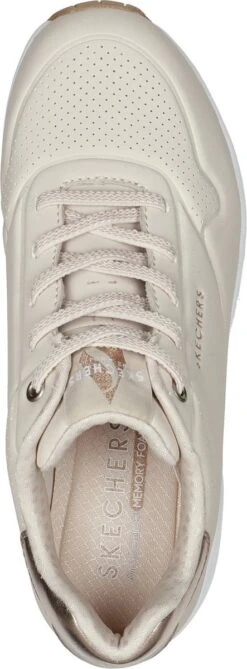 Skechers Uno Shimmer Away Beige Sneakers Dames (155196 NAT) -Skechers Verkoopwinkel 443x1200 10