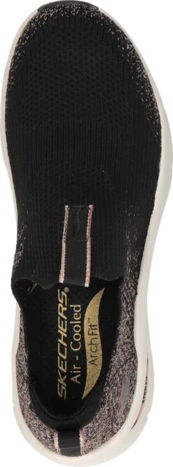 Skechers Arch Fit D`Lux Dames Instapschoen - Zwart Wit - Maat 40 -Skechers Verkoopwinkel 444x1200