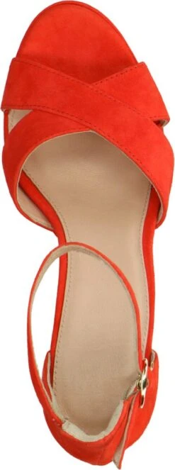 Manfield - Dames - Oranje Suède Sandalen Met Hak - Maat 39 -Skechers Verkoopwinkel 447x1200 6