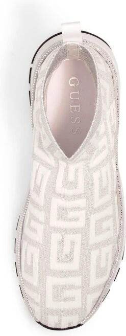 Guess Zyla Dames Sneakers - White Silver - Maat 38 -Skechers Verkoopwinkel 451x1200 8