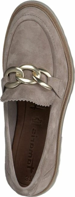 Tamaris Instappers Taupe Leer 131225 - Dames - Maat 39 -Skechers Verkoopwinkel 458x1200