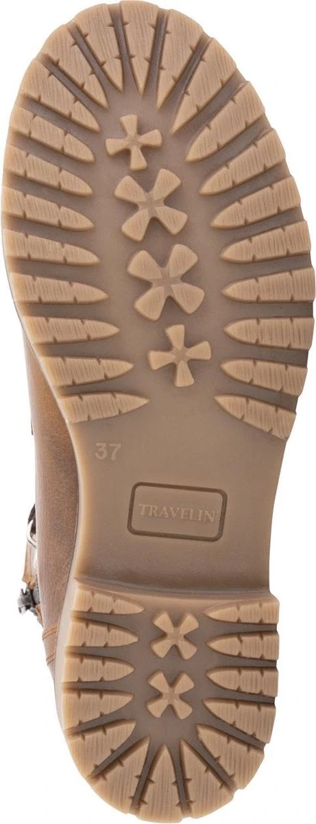 Travelin' Kvinlog Dames - Leren Veterschoenen - Wol Gevoerde Boots - Cognac Leer - Maat 39 4 Travelin' Kvinlog Dames - Leren Veterschoenen - Wol Gevoerde Boots - Cognac Leer - Maat 39 - Afbeelding 4