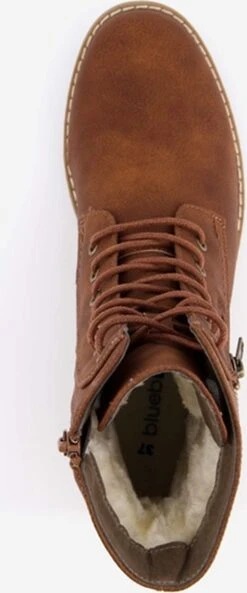 Blue Box Dames Veterboots - Cognac - Maat 39 -Skechers Verkoopwinkel 500x1200
