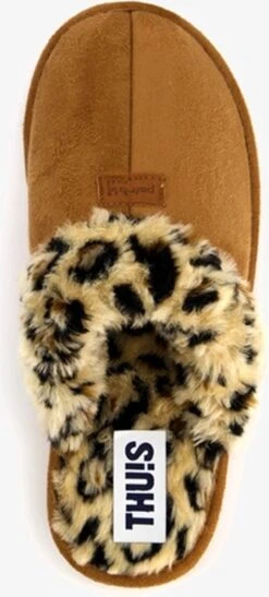 Thu!s Dames Pantoffels Met Luipaardprint - Cognac - Maat 39 - Sloffen -Skechers Verkoopwinkel 542x1200 1