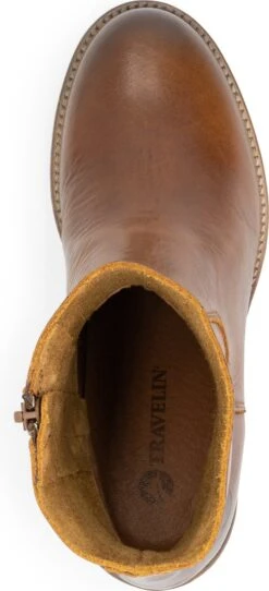 Travelin' Morlaix Dames Leren Enkellaarzen Met Hak - Nette Schoenen Vrouwen - Cognac Bruin Leer - Maat 38 -Skechers Verkoopwinkel 547x1200 4