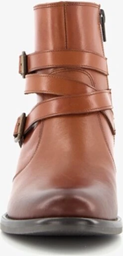 Hush Puppies Leren Dames Enkellaarsjes Met Hak - Cognac - Maat 38 -Skechers Verkoopwinkel 580x1200