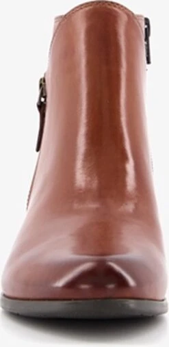 Hush Puppies Leren Dames Enkellaarsjes Met Hak - Cognac - Maat 40 -Skechers Verkoopwinkel 585x1200