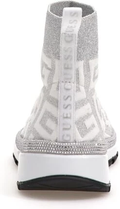 Guess Zyla Dames Sneakers - White Silver - Maat 38 -Skechers Verkoopwinkel 689x1200