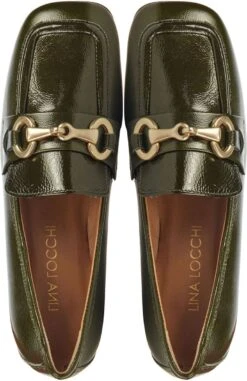 Lina Locchi Instappers Dames - Instapschoenen / Damesschoenen - Leer - L1209 - Groen - Maat 39 -Skechers Verkoopwinkel 777x1200