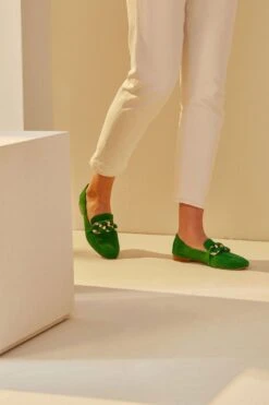 Stefano Lauran Instappers Dames - Instapschoenen / Damesschoenen - Suède - S1070 - Groen - Maat 39 -Skechers Verkoopwinkel 800x1200