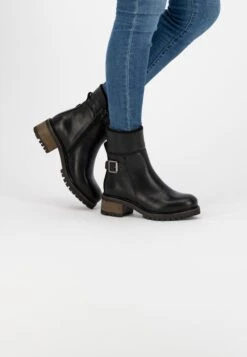 Mysa Dahlia Dames Leren Enkellaarzen - Gevoerde Boots - Zwart Leer - Maat 38 -Skechers Verkoopwinkel 831x1200 10