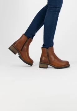 Mysa Ivy Dames Leren Enkellaarzen - Gevoerde Boots - Cognac Bruin Leer - Maat 42 -Skechers Verkoopwinkel 831x1200 4