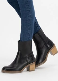 Travelin' Morlaix Dames Leren Enkellaarzen Met Hak - Nette Schoenen Vrouwen - Zwart Leer - Maat 39 -Skechers Verkoopwinkel 862x1200 1