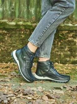 Wolky Veterschoenen Jump Zwart/wit Leer -Skechers Verkoopwinkel 886x1200 4