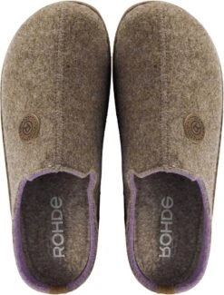 Rohde Pantoffels Dames Sloffen / Instappers - Canvas - Harde Zool - Dichte Hiel - 6120 - Bruin - Maat 39 -Skechers Verkoopwinkel 913x1200