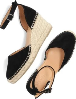 VIA VAI Flora Braid Espadrilles - Met Sleehak - Dames - Zwart - Maat 40 -Skechers Verkoopwinkel 921x1200