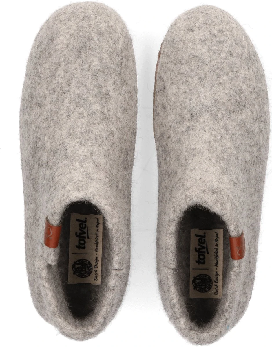 Tofvel Mula Wolvilt Sloffen Marbled Light Grey | Grijs | Wolvilt | Maat 39 | TF100042 4 Tofvel Mula Wolvilt Sloffen Marbled Light Grey | Grijs | Wolvilt | Maat 39 | TF100042 - Afbeelding 4