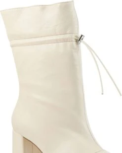 Lina Locchi Enkellaarsjes Dames / Laarzen / Damesschoenen - Leer - L1140 Led - Gebroken Wit - Maat 39 -Skechers Verkoopwinkel 955x1200