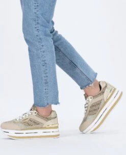 GUESS Hansin Active Lady Dames Sneakers - Beige/Bruin - Maat 37 -Skechers Verkoopwinkel 983x1200 5