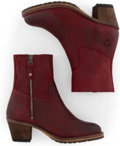 Travelin' Bordeaux Suede - Leren Enkellaarsjes Met Hak - Rood Leer - Maat 36 -Skechers Verkoopwinkel 985x1200 1
